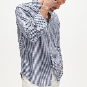 J Crew Secret Wash Gingham Slim Untucked Plaid Organic Cotton Button Down Shirt